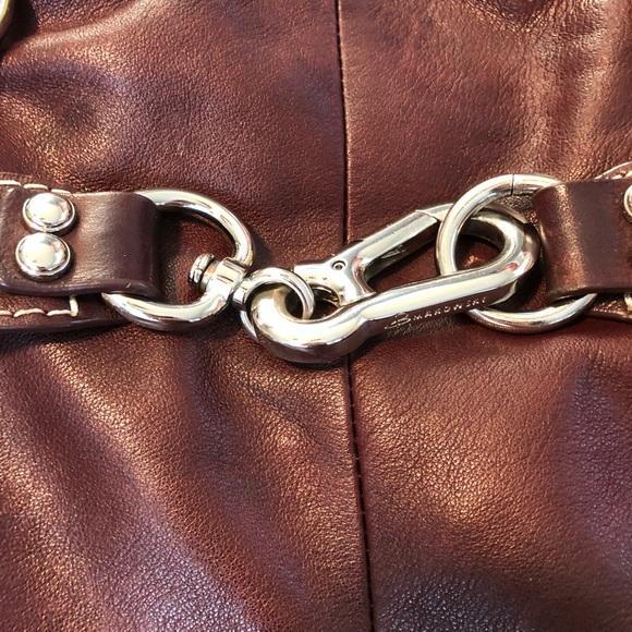 B. Makowsky Brown Hobo Purse Shoulder Bag - Picture 3 of 7